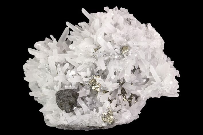 Chalcopyrite Crystal on Quartz & Pyrite - Peru #99685